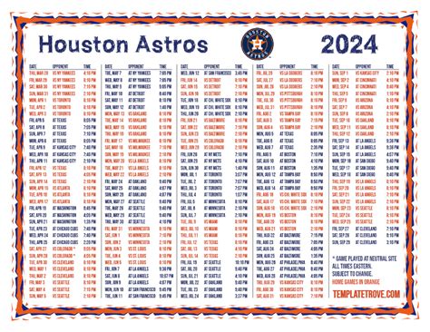 printable 2024 astros schedule